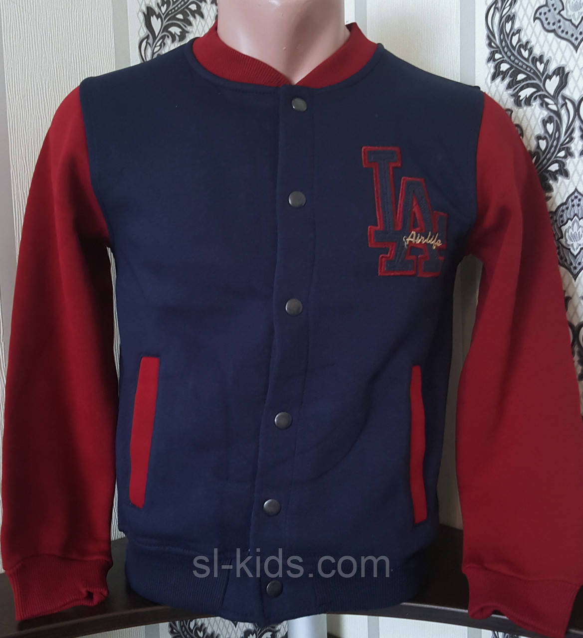 Бомбер на байці 134-164 см (3-х нитка) синій FIGO