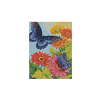 Алмазная мозаика «Две бабочки на ярких цветах», 30х40 см