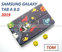 Синий чехол с рисунком Том на Samsung Galaxy Tab A 8.0 2019 SM T295 T290