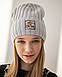 Стильна зимова шапка з відворотом для дівчинки - Артикул 2780, фото 2