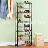 Обувная полка - этажерка на 10 ярусов Amazing Shoe Rack 140x50x25, вмещает 30 пар обуви