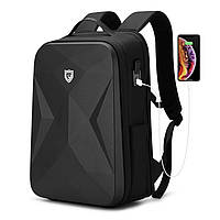 Багатофункціональний міський рюкзак з відділенням для ноутбука 17 "Fenruien Shell XL Dark Carbon 7869