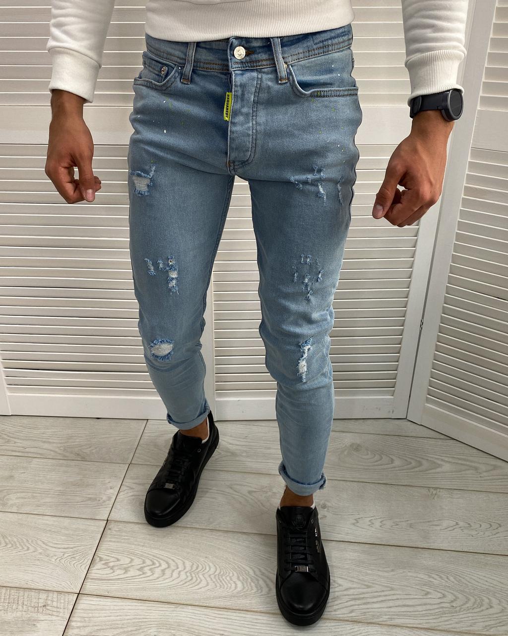 Чоловічі звужені джинси Dsquared блакитні slim fit