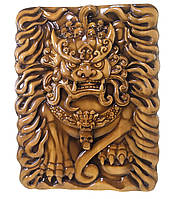 Панно деревянное резное "Небесный лев Будды" 29х38х2,5см (34127)
