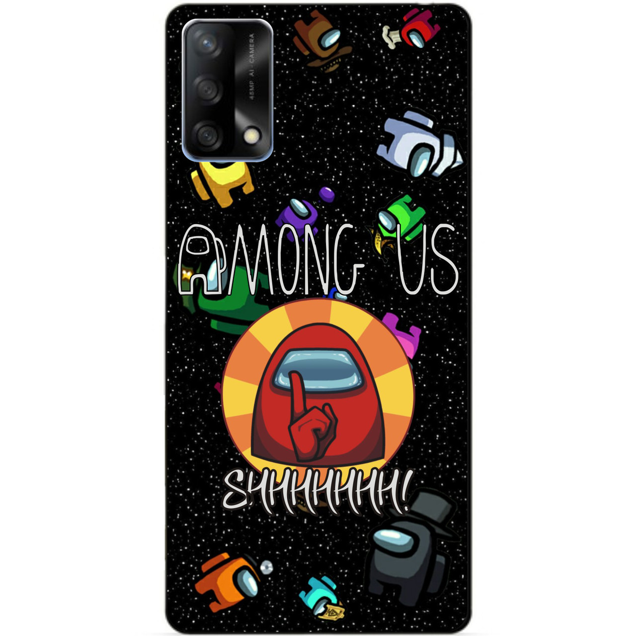 Силіконовий бампер чохол для Oppo A74 з малюнком Among Us