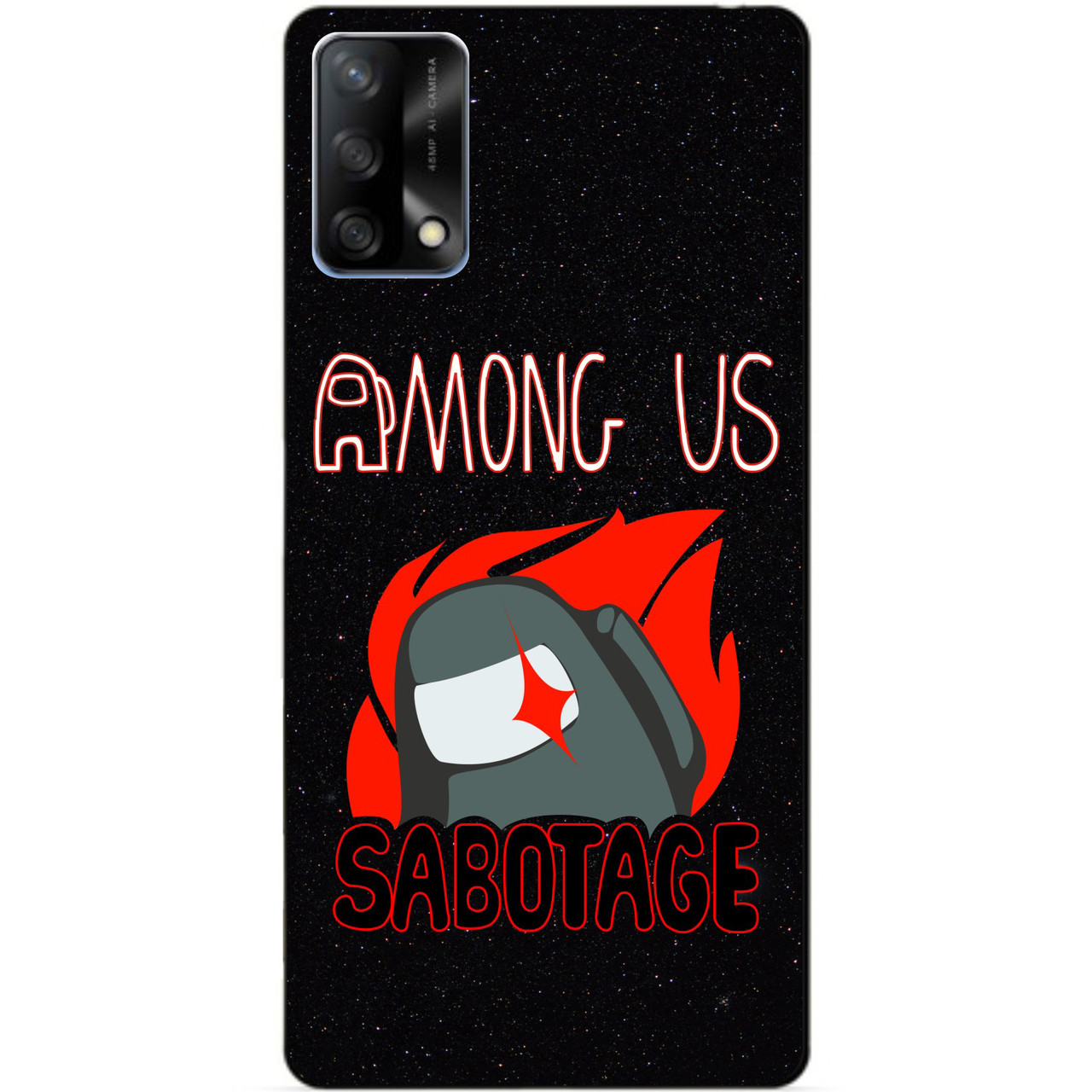 Силіконовий бампер чохол для Oppo A74 з малюнком Саботаж Among Us