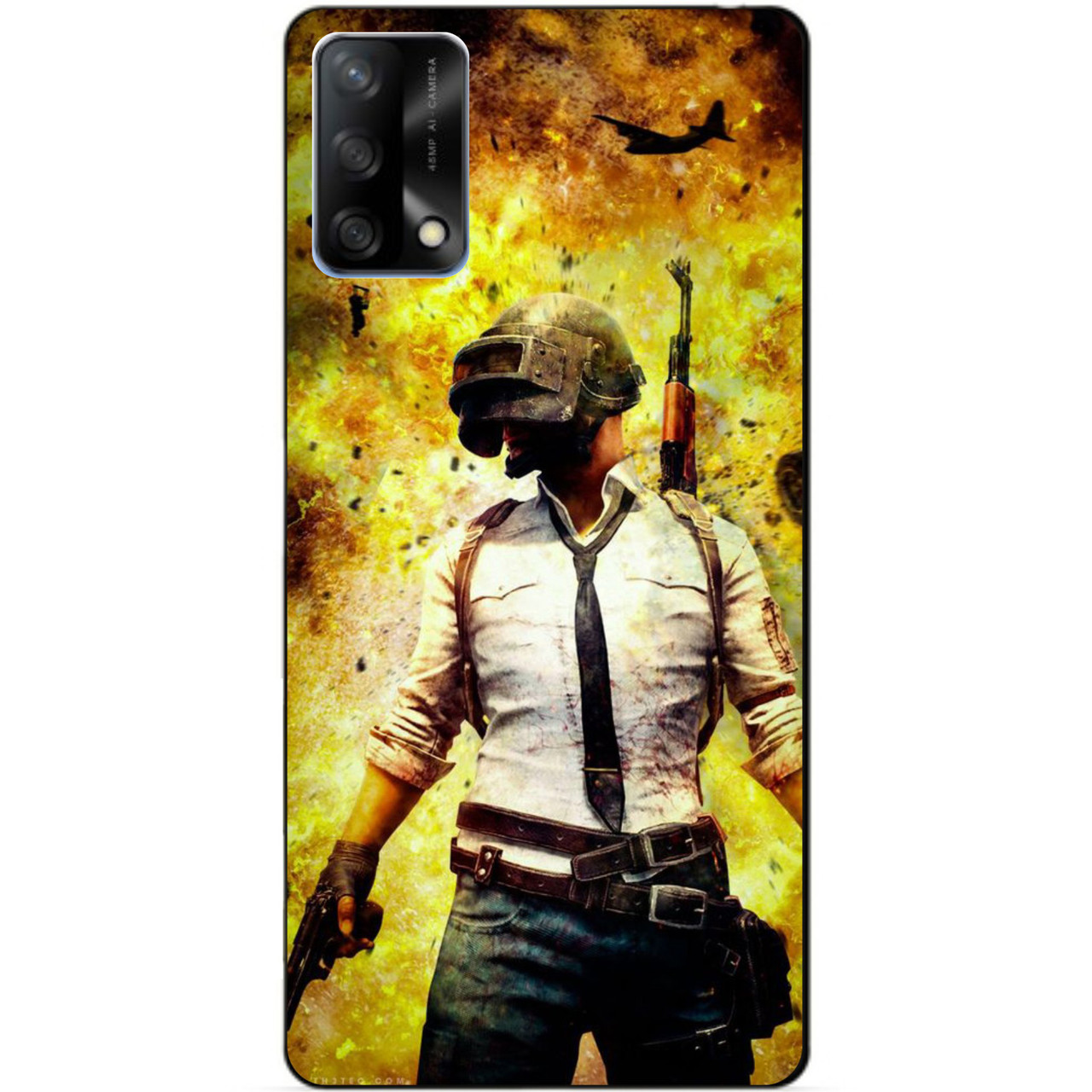 Силіконовий бампер чохол для Oppo A74 з малюнком ПАБГ