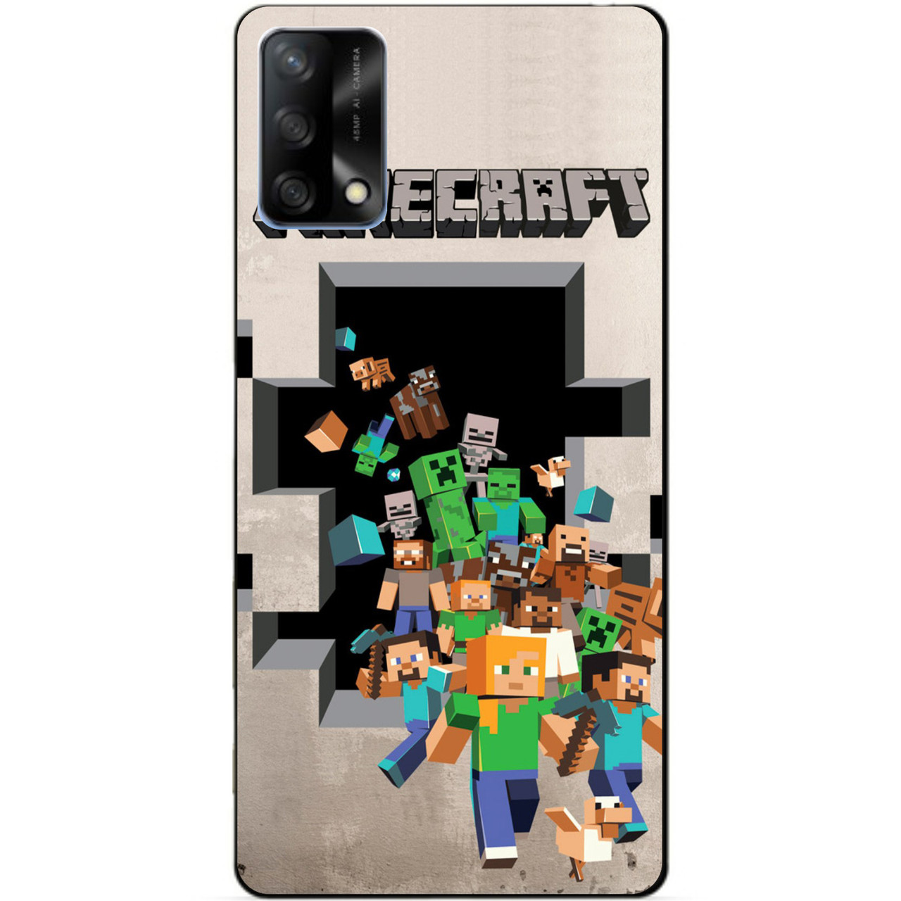 Силіконовий бампер чохол для Oppo A74 з грою Minecraft