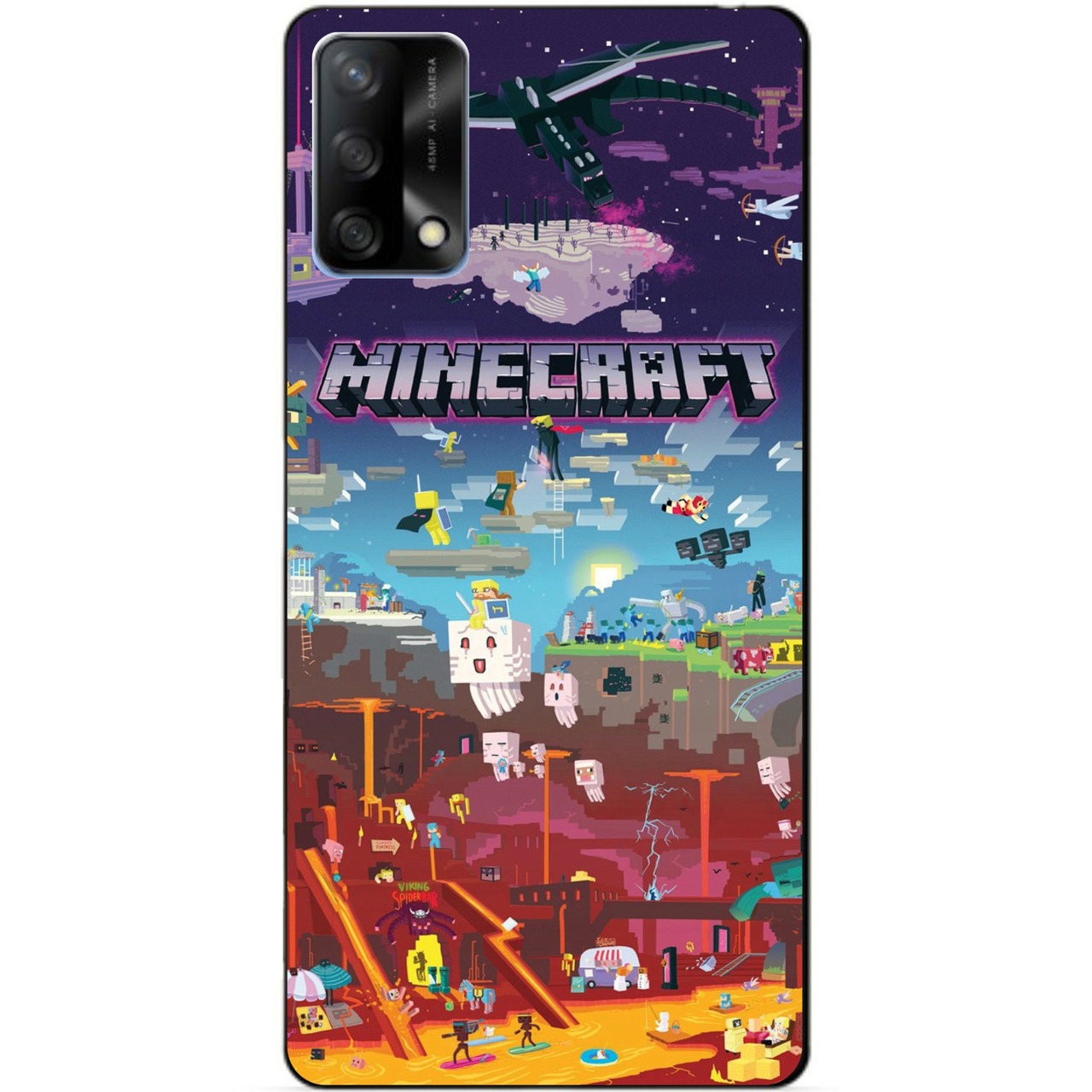 Силіконовий бампер чохол для Oppo A74 з малюнком Майнкрафт