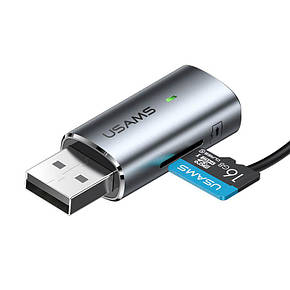 Адаптер USAMS Aluminum Alloy Car Wireless Audio Receiver US-SJ504 Bluetooth, TF Card, фото 2