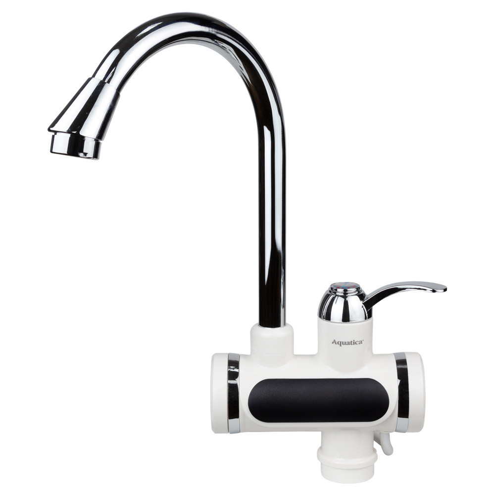 Кухонний водонагрівач проточний ТМ AQUATICA (3 кВт, 0,4-5 бара, гусак вухо, на гайці) для кухні, фото 1