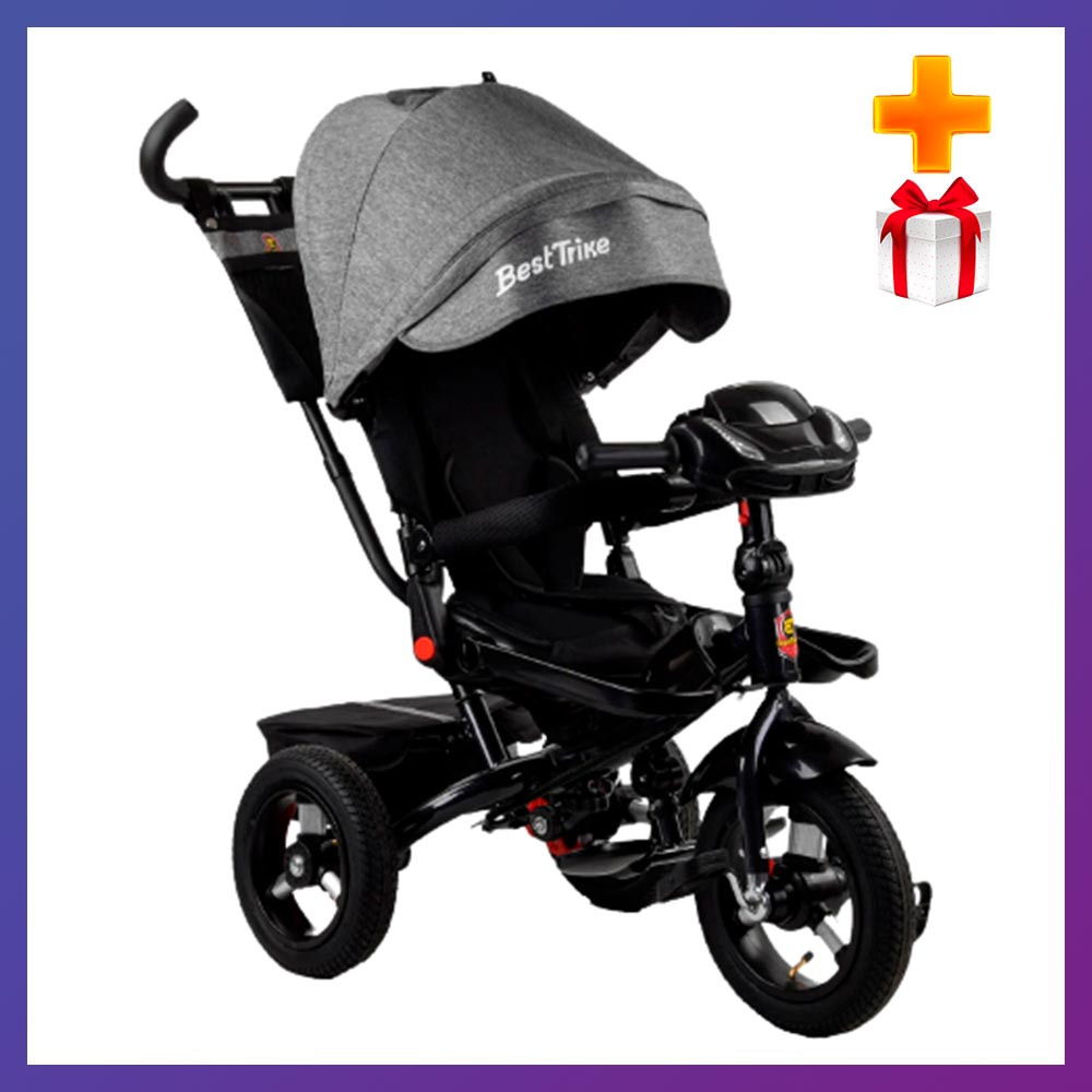 Дитячий триколісний велосипед коляска Baby Trike 6595 УЧЕНКА