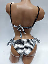 ОПТ Модний купальник трансформер портупея ремені двоє плавок Sisianna 5445 36-44 чорний на 40 42 44 46 48 розмір, фото 5