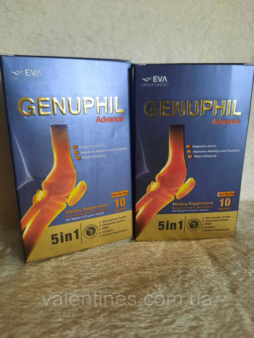 Genuphil Advance Дженуфіл адвансі, 5 компонентів для здоров'я суглобів, паковання 10саше Єгипту