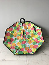 Вітрозахисна парасолька навпаки Up-Brella (парасолька зворотнього складання), осіннє листя, фото 4