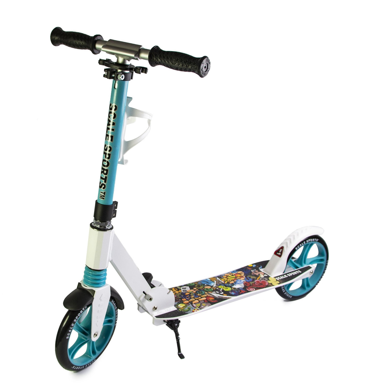 Самокат двоколісний складаний з заднім ножним гальмом Scale Sports SS-15 Колір Tiffany