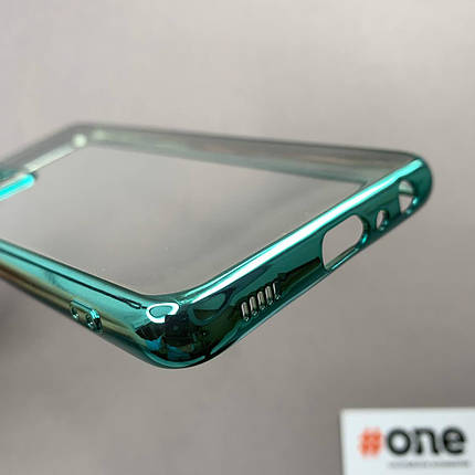 Чохол для Samsung Galaxy A52s силіконовий прозорий із кольоровим обідком чохол на самсунг а52с зелений BZL, фото 3