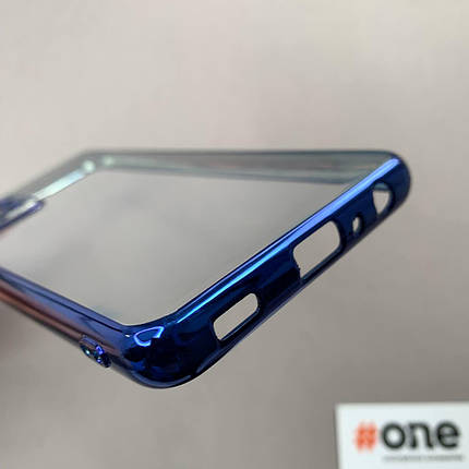 Чохол для Samsung Galaxy A52s силіконовий прозорий із кольоровим обідком чохол на самсунг а52с синій BZL, фото 3