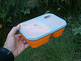 Контейнер для їжі силіконовий на 2 відсіку Tramp TRC-090-orange (900ml) з ловилкою, фото 7