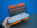 Контейнер для їжі силіконовий на 2 відсіку Tramp TRC-090-orange (900ml) з ловилкою, фото 8