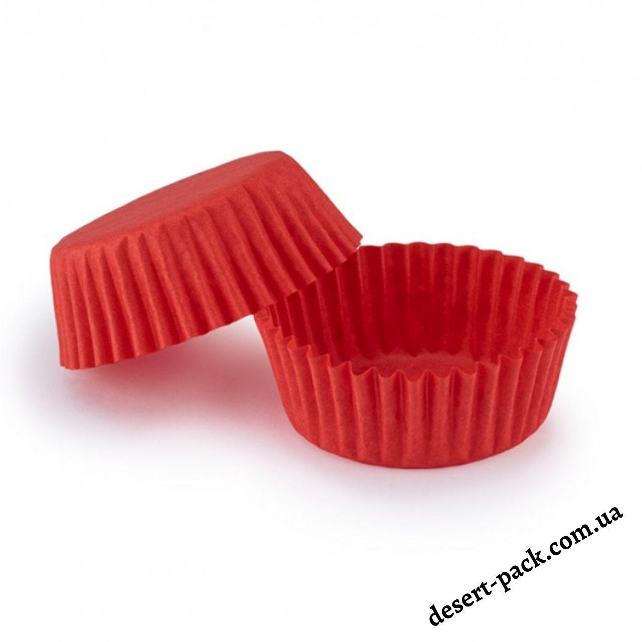 Паперові форми для цукерок 30х16 мм (100 шт.) червоні
