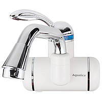 Водонагрівач проточний, кран для раковини настінний ТМ AQUATICA (3 кВт, 0,4-5 бара, гусак вигнутий довгий)