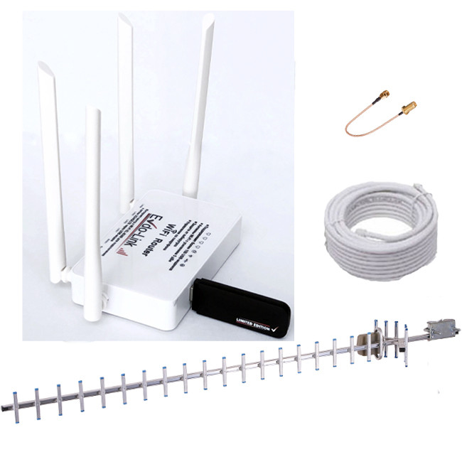 4G Wi-Fi Комплект "Інтернет для приватного будинку" (роутер EvdoLink B300+ модем EvdoLink E3372 та Антена на 16 Дб)