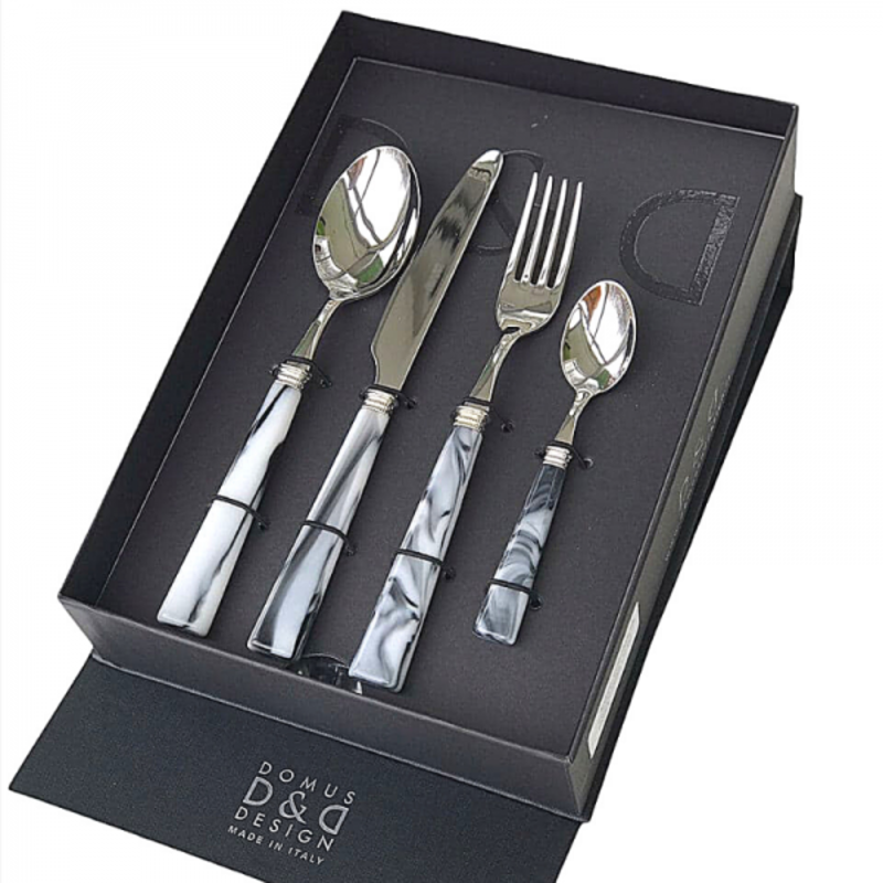 Набір столових приборів Domus&Design Steel Marble, 24 предмети, фото 1