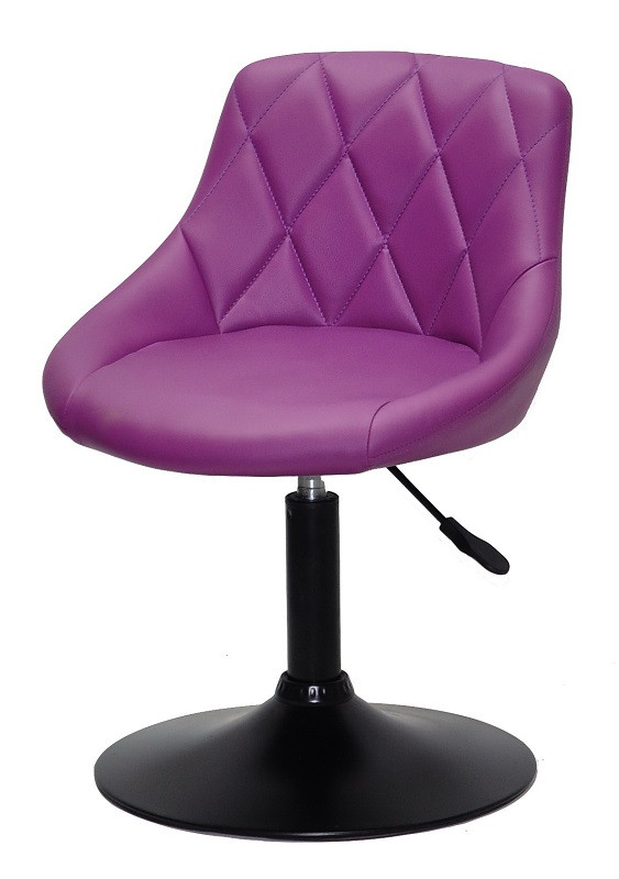 Стілець Foro (Форо) BK-Base фіолетовий 1010 шкірозамінників на чорній опорі млинцю з регульованою висотою, фото 1