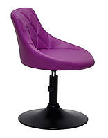 Стілець Foro (Форо) BK-Base фіолетовий 1010 шкірозамінників на чорній опорі млинцю з регульованою висотою, фото 2