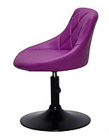 Стілець Foro (Форо) BK-Base фіолетовий 1010 шкірозамінників на чорній опорі млинцю з регульованою висотою, фото 3