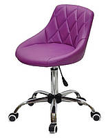 Стілець Foro (Форо) CH — Office фіолетовий 1010 шкірозамінників, на хромованій хрестовині, з регулюванням, фото 2