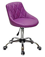 Стілець Foro (Форо) CH — Office фіолетовий 1010 шкірозамінників, на хромованій хрестовині, з регулюванням, фото 3