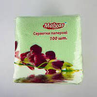 Салфетка"Malvar"100шт.30*30 1-но шар.зеленые