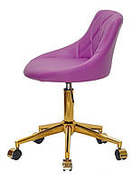 Крісло Foro (Форо) GD-Modern Office пурпуровий 1010 шкірозамінників, на золотій хрестовині, з регулюванням висоти, фото 3