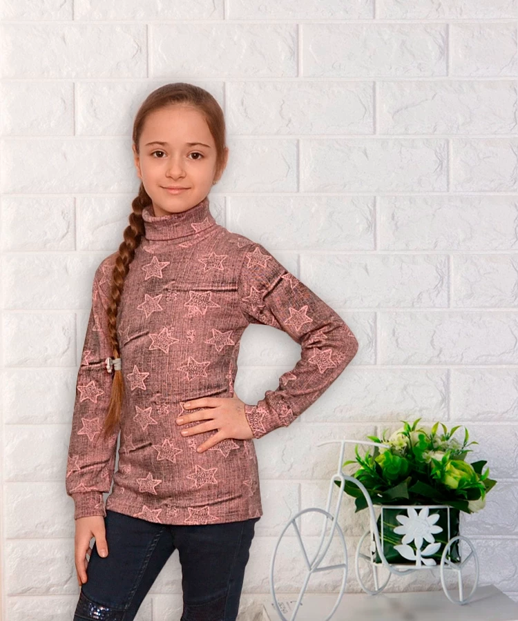 Водолазка дитяча для дівчинки 01069 Міккі стрейч-начос