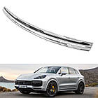 Захисна накладка на задній бампер для Porsche Cayenne 2017-2023 /карбон+нерж.сталь/