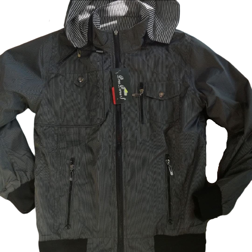 Куртка вітровка демісезонна двостороння сіра для великого хлопчика підлітка 176-180 см L, XL, XXL, XXXL