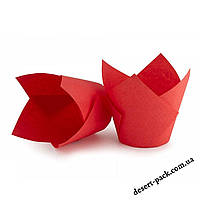 Бумажные формы для кексов "Тюльпан" 50х75 мм (200 шт.) красные