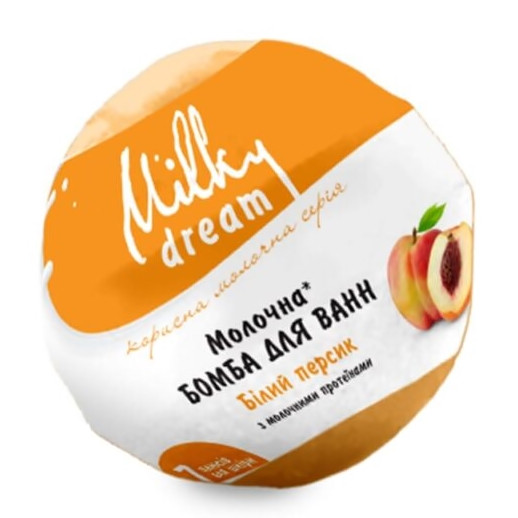 Бомба для ванн Milky Dream молочна Білий персик 100 г