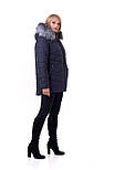Куртка зимова жіноча синя c хутром Liardi, фото 2