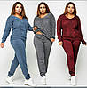 Жіночі теплі в'язані штани та кофта з декольте коса, фото 7