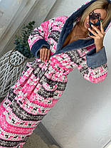 Махровий жіночий короткий халат з оленями, фото 3