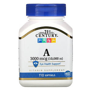 Вітамін А (ретинол) 21st Century Vitamin A 10,000 IU 110 таб.