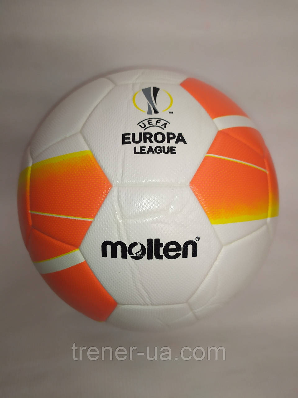 М'яч футбольний EUROPA LEAGUE 2020-2021 No5 клейовий білий-жовтогарячий