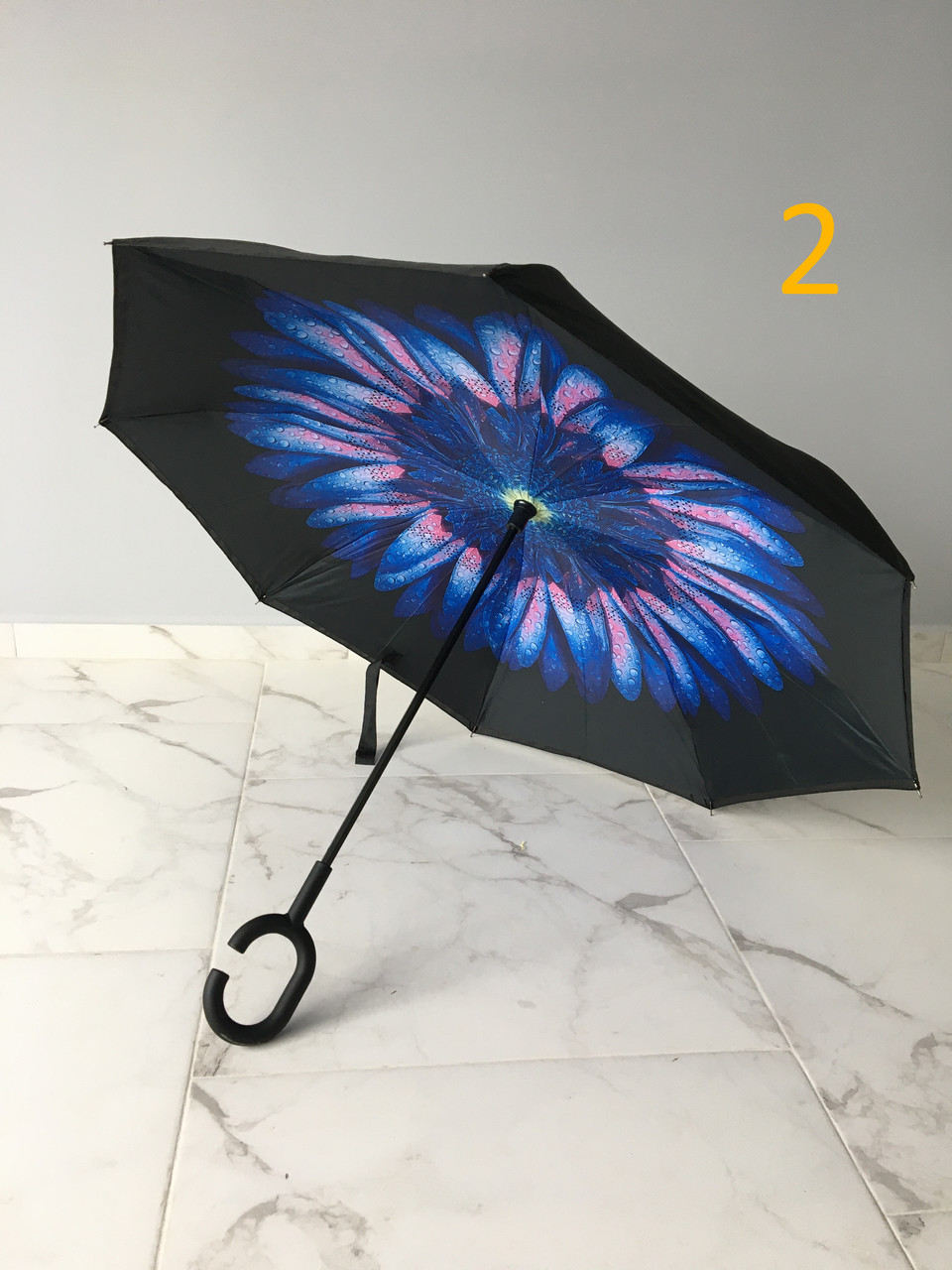 Вітрозахисна парасолька навпаки Up-Brella (Парасоля зворотного складання), квітка 2