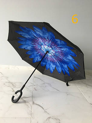 Вітрозахисна парасолька навпаки Up-Brella (Парасоля зворотного складання), квітка 6, фото 2