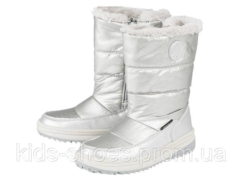 Чоботи дутики 37-24.5 дівчинці сріблясті Pepperts - фото 1 - id-p1479647766