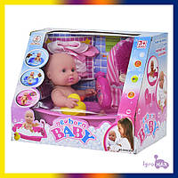 Детский функциональный пупс с ванной для купания одеждой и аксессуарами 60982EG, игрушечный младенец карапуз