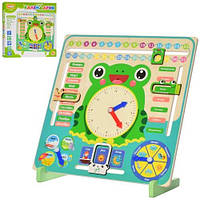 Деревянная игрушка часы 30-30,5-14 см, календарь, погода, рус, в коробке 30,5-30,5-3 см